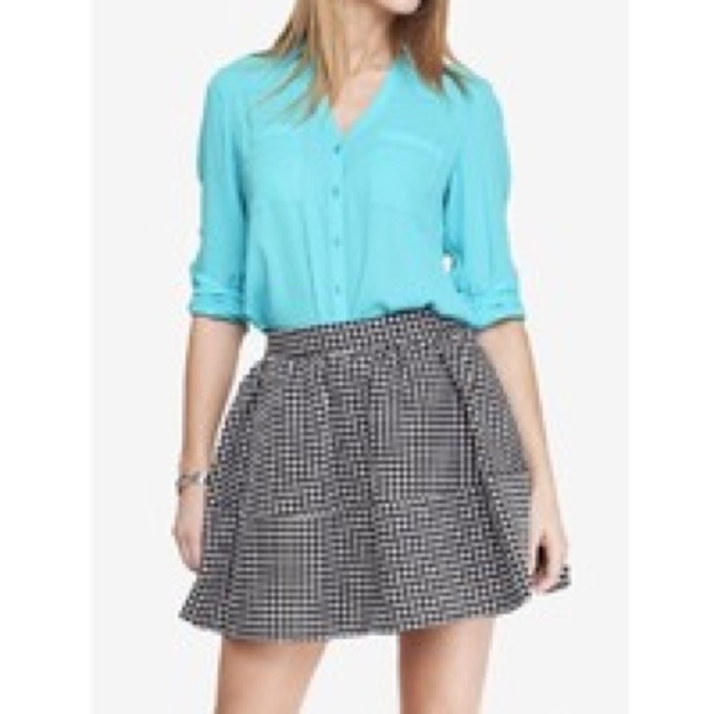 Express button up shirt blouse light blue size XS